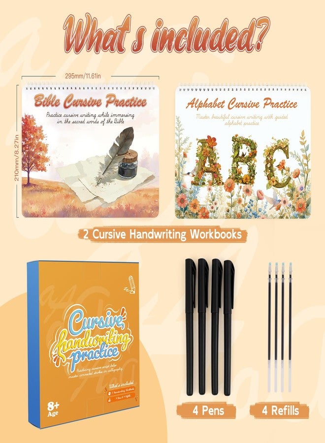 Zazopup Grooved Cursive Handwriting Workbook for Kids 5-12 & Adults,Reusable Magic Practice Books with Disappearing Ink Pens,Grooved Kids Writing Book Cursive Workbook with Words Letters Bible Verses Sentence - Image 4